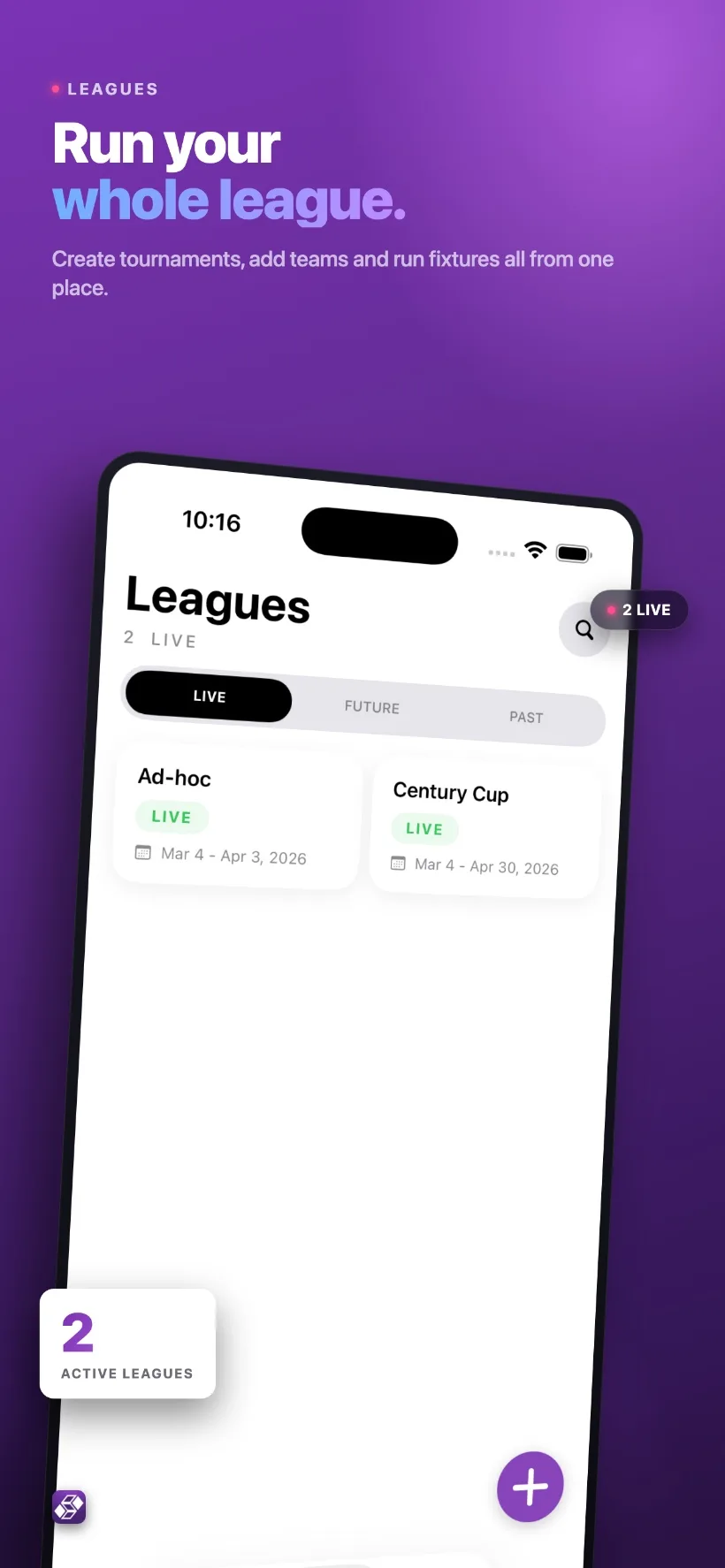 League management for teams and players
